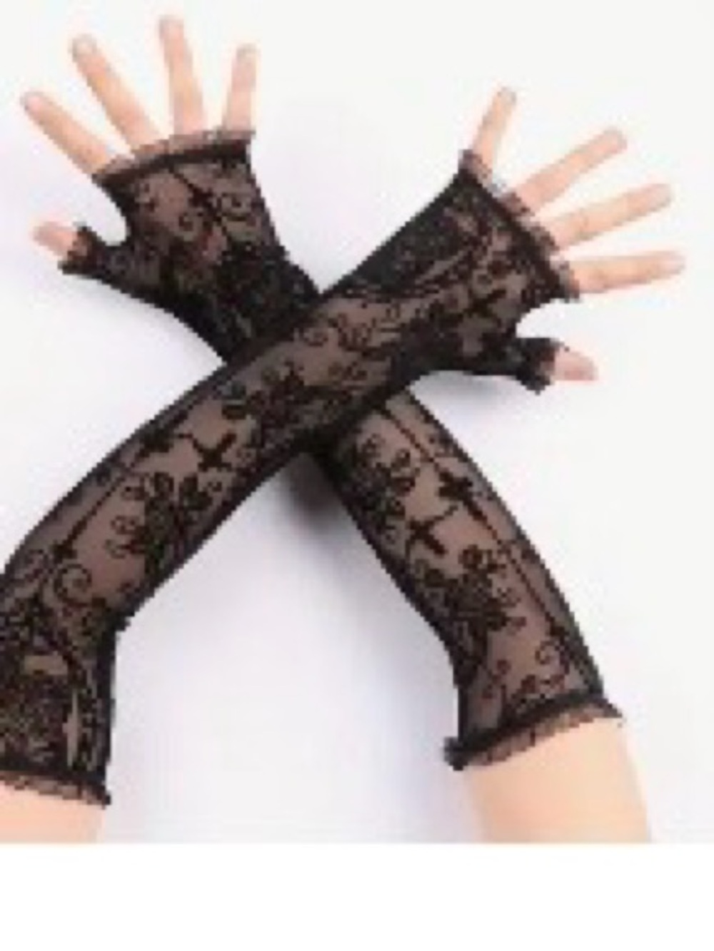 Black Lace Fingerless Gloves